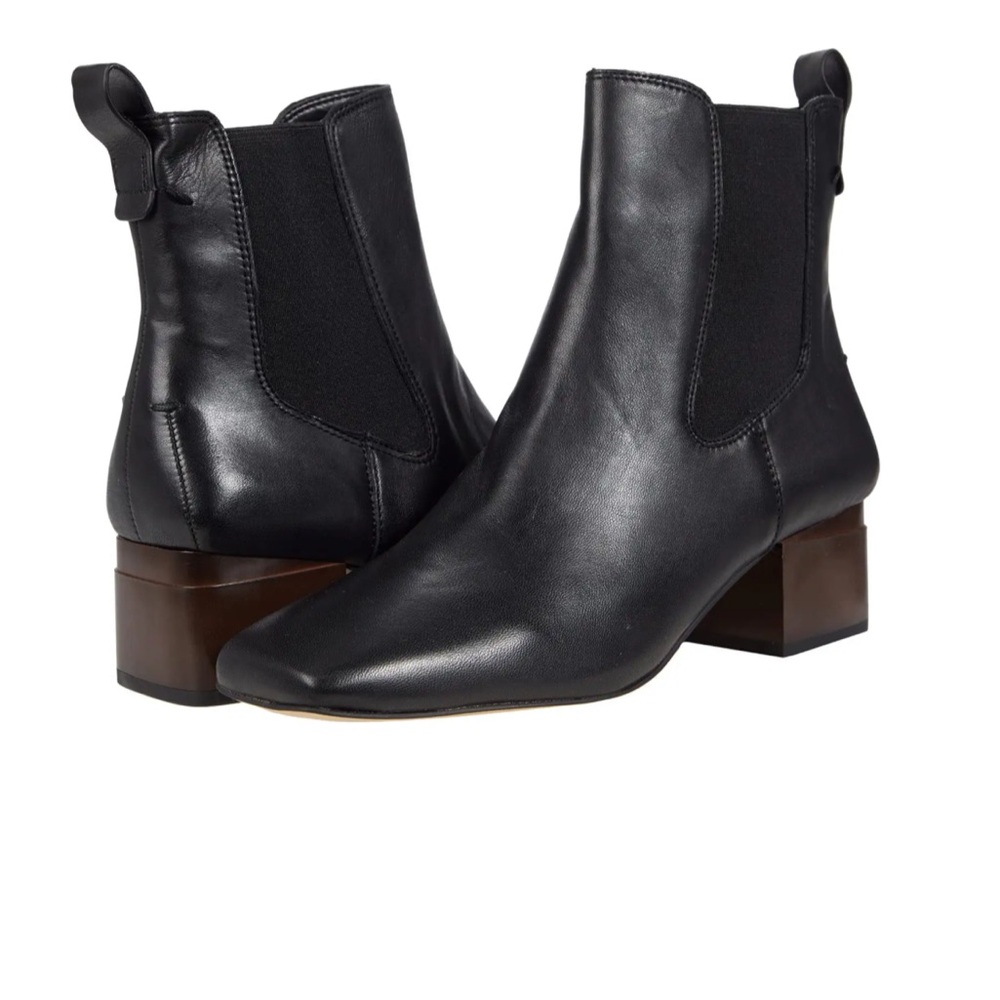 Franco Sarto Black Leather Ankle Booties